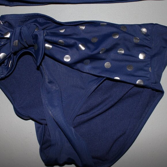 Blue & Silver 2 Pcs Justice Bikini Swimsuit Size 12 - Picture 3 of 10